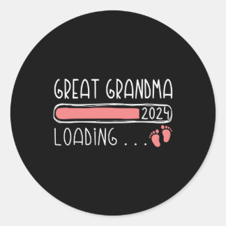 Pegatina Redonda Gran Abuela Cargando Embarazo Familiar 2024