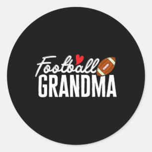 Pegatina Redonda Gran Abuela De Fútbol De Futbolista