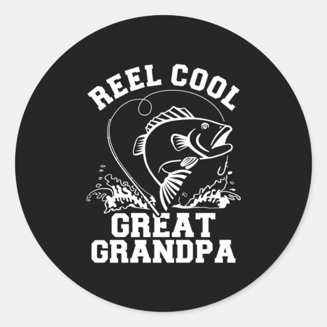 Pegatina Redonda Gran abuelo de Fisher Reel Guay (Anverso)
