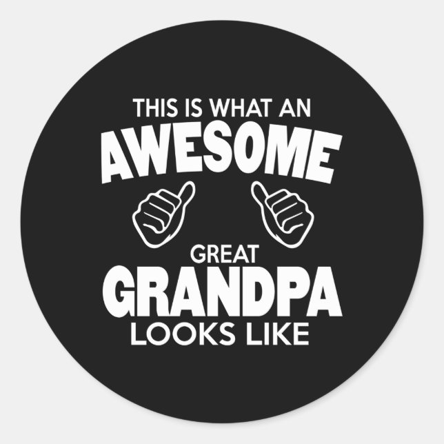 Pegatina Redonda Gran Abuelo Para Un Gran Abuelo (Anverso)