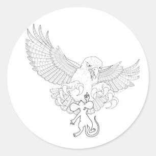 Pegatina Redonda Gran acto pasado del desafío