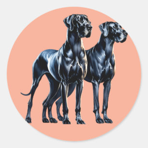 Pegatina Redonda Gran acuarela danesa