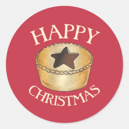 Pegatina Redonda Gran Bretaña: Navidades felices desde hace tiempo