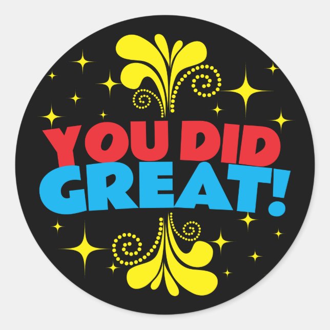 Pegatina Redonda Gran cantidad de empleos estrellas clase de recono (Anverso)