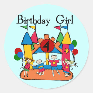 Pegatina Redonda Gran Chica Bonza camisetas de cumpleaños y regalos