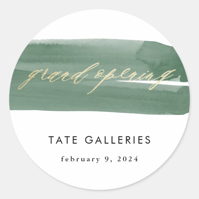 Pegatina Redonda Gran cinta verde de apertura (Anverso)