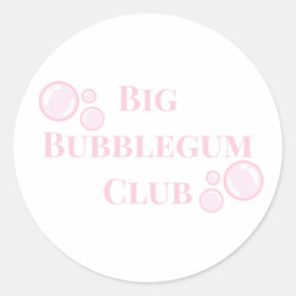 Pegatina Redonda "Gran Club de Chicle" Burbujas BFF Chiste Divertid