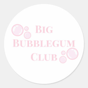 Pegatina Redonda "Gran Club de Chicle" Burbujas BFF Chiste Divertid