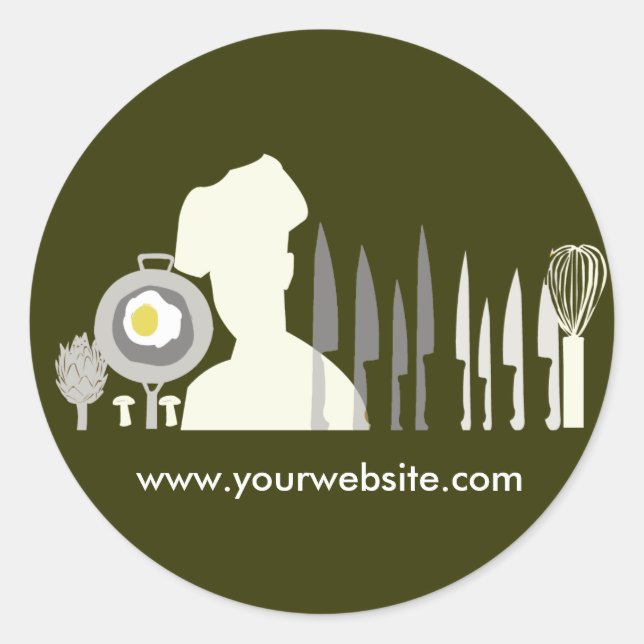 Pegatina Redonda Gran Cocina Chef (Anverso)