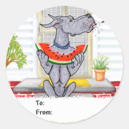 Pegatina Redonda Gran Dane SPIT Blue