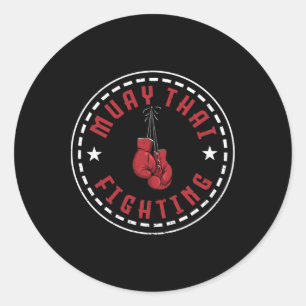 Pegatina Redonda Gran diseño de lucha de Muay Thai Kickboxer Mma Tr