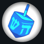 Pegatina Redonda Gran Dreidel Fade para los Pegatinas de la Ronda N<br><div class="desc">¡Un gran escurrimiento azul recuerda a todos que la fiesta de las luces está aquí! Feliz Chanukah</div>