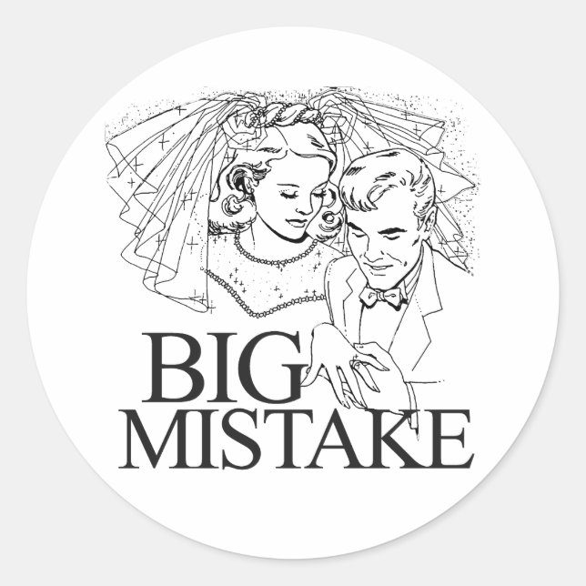 Pegatina Redonda Gran error (Anverso)