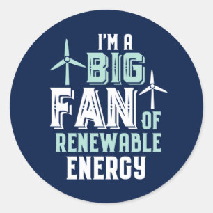 Pegatina Redonda Gran fanático de los puntajes de energía eólica di