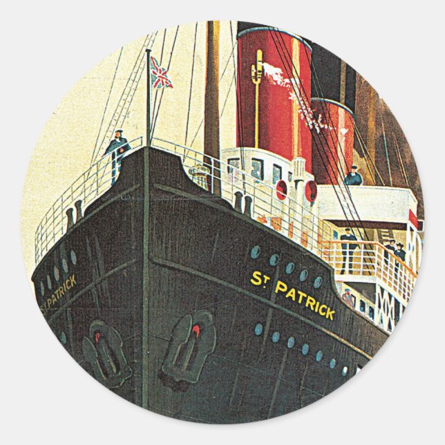 Pegatina Redonda Gran Ferrocarril Occidental - A Irlanda (Anverso)