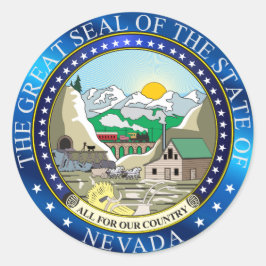 Pegatina Redonda Gran foca del estado de Nevada