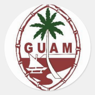 Pegatina Redonda Gran foco de Guam