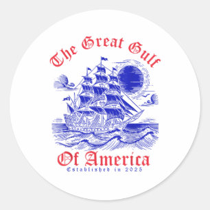 Pegatina Redonda Gran Golfo De Estados Unidos Trump