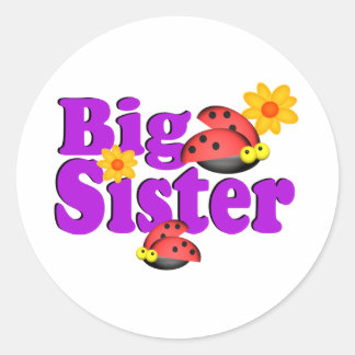 Pegatina Redonda Gran Hermana Ladybug