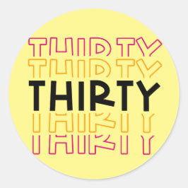 Pegatina Redonda gran hito en el 30 aniversario de los 30 años
