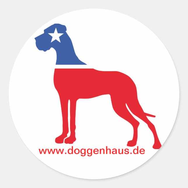 Pegatina Redonda Gran identidad de criador danés (Anverso)