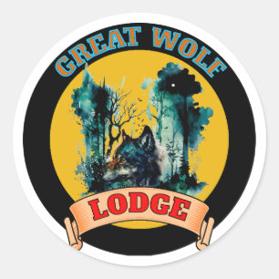 PEGATINA REDONDA GRAN LODGE WOLF