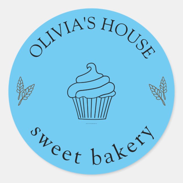 Pegatina Redonda Gran logotipo casero personalizado Personalizado R (Anverso)