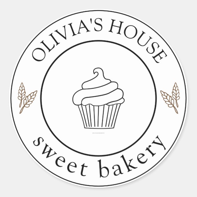 Pegatina Redonda Gran logotipo casero personalizado Personalizado R (Anverso)