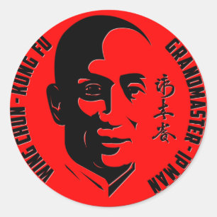 Pegatina Redonda Gran Maestro - Ip Man (Wing Chun - Kung Fu)