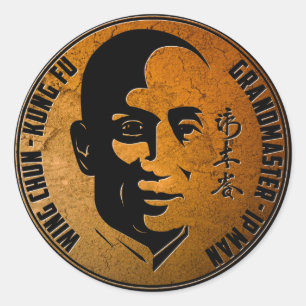 Pegatina Redonda Gran Maestro Ip Man - Wing Chun Kung Fu