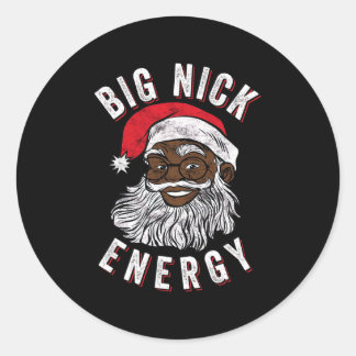 Pegatina Redonda gran nick energy african american santa black