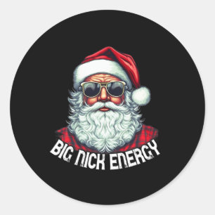 Pegatina Redonda Gran Nick Energy Fun Santa Navidades 1