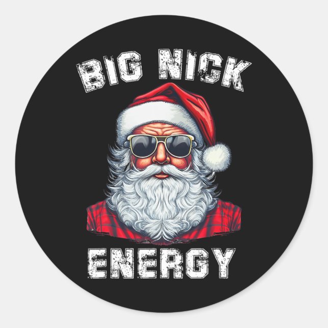 Pegatina Redonda Gran Nick Energy Fun Santa Navidades 4 (Anverso)
