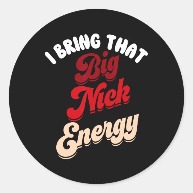 Pegatina Redonda Gran Nick Energy Santa Xmas Navidades divertidos S (Anverso)