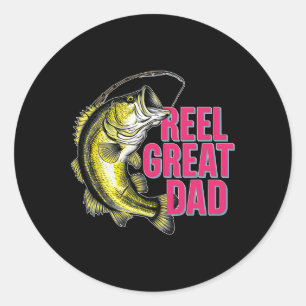Pegatina Redonda Gran papá divertido divertido por Byss pesca pesca