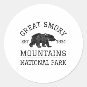 Pegatina Redonda Gran Parque Nacional de las Montañas Great Smoky T