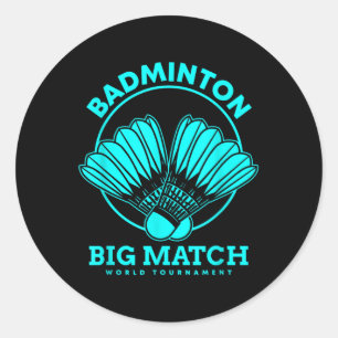 Pegatina Redonda Gran Partido de Bádminton