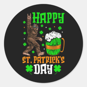 Pegatina Redonda Gran pie Feliz St Patricks Día Shirny Gracioso Sa 