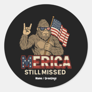 Pegatina Redonda Gran pie "Merica aún perdida" Patriota 4 de julio
