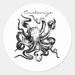 Pegatina Redonda Gran pulpo Thunder_Cove