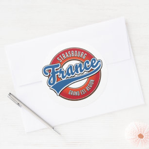 Pegatina Redonda Gran región del Este de Estrasburgo