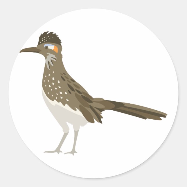 Pegatina Redonda Gran Roadrunner (Anverso)