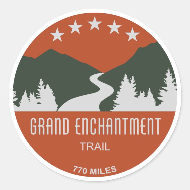 Pegatina Redonda Gran senda de encantamiento (Anverso)