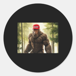 Pegatina Redonda Gran Sombrero de Trump Sasquatch Divertido Republi