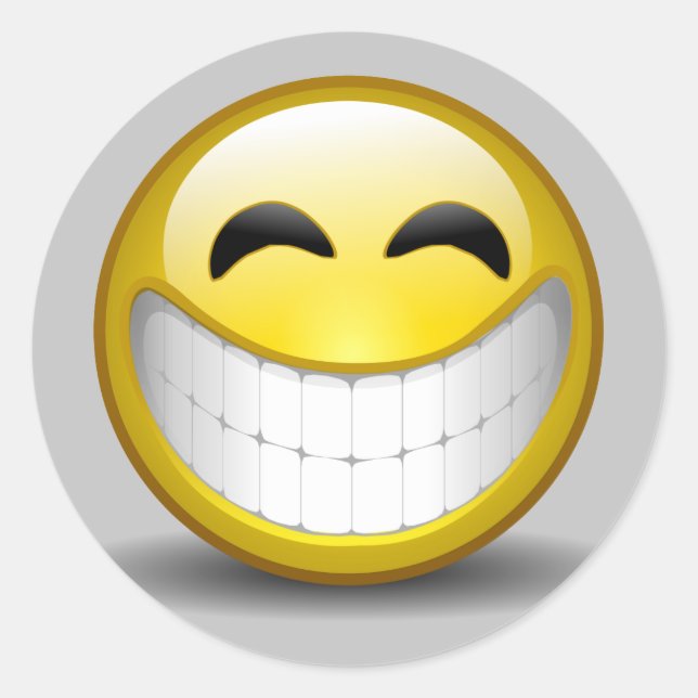 Pegatina Redonda Gran sonrisa (Anverso)