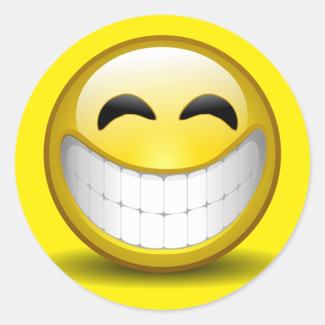 Pegatina Redonda Gran sonrisa (Anverso)