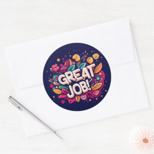 Pegatina Redonda Gran trabajo