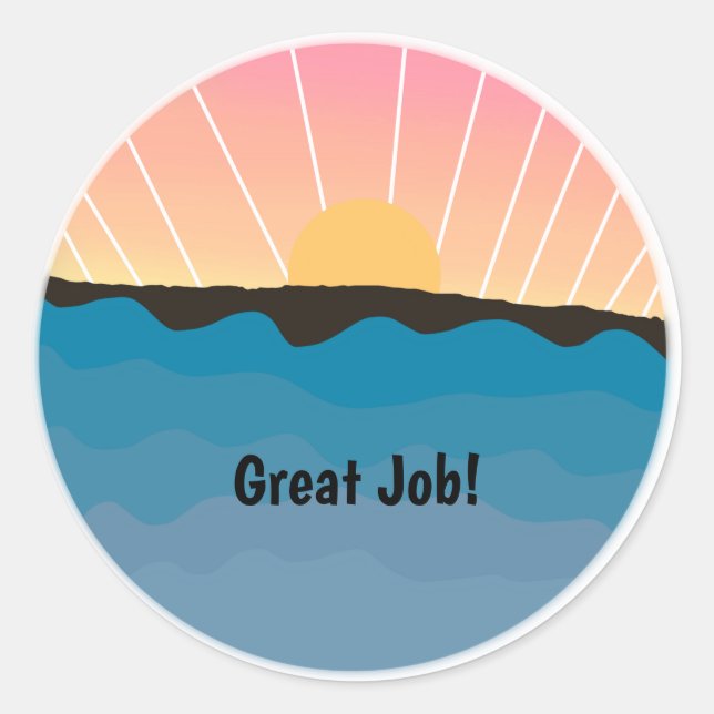 Pegatina Redonda Gran trabajo (Anverso)