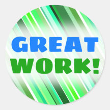 "¡GRAN TRABAJO!" + Varios tonos de franjas verdes