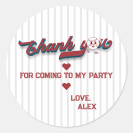 Pegatina Redonda Gran Un Rookie De Béisbol Del Año Primer Cumpleaño